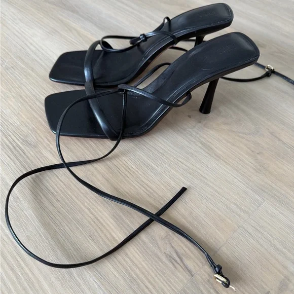 ZARA Lace up Heel Sandals - Picture 3 of 10